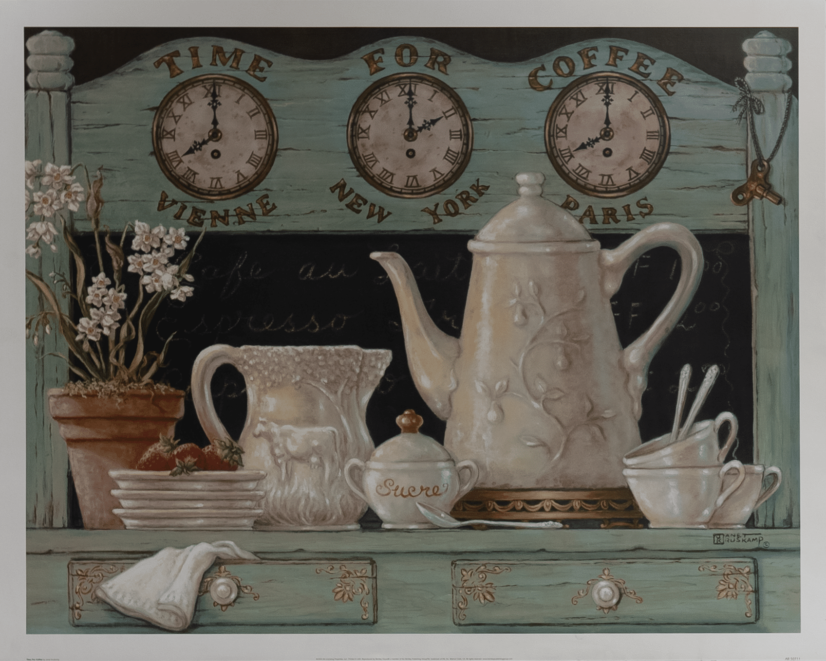 Time For Coffee by Kruskamp, Art Poster Print for Wall, Home Decor