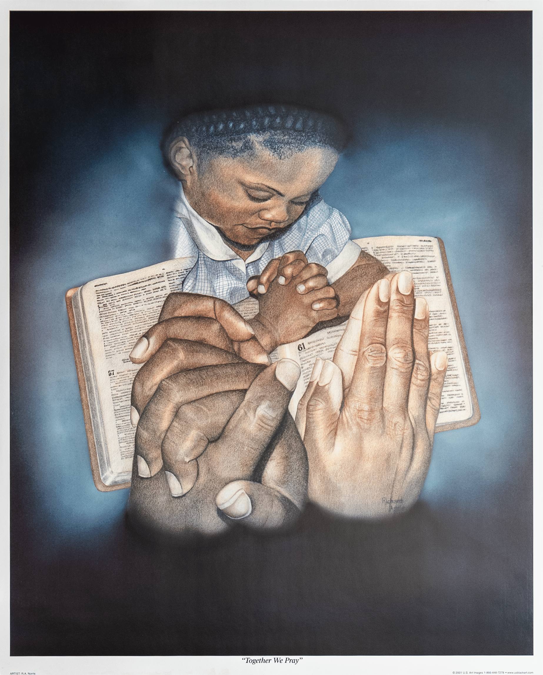 Together We Pray by R.A. Norris, Art Poster Print for Wall, Home Decor - Image 1