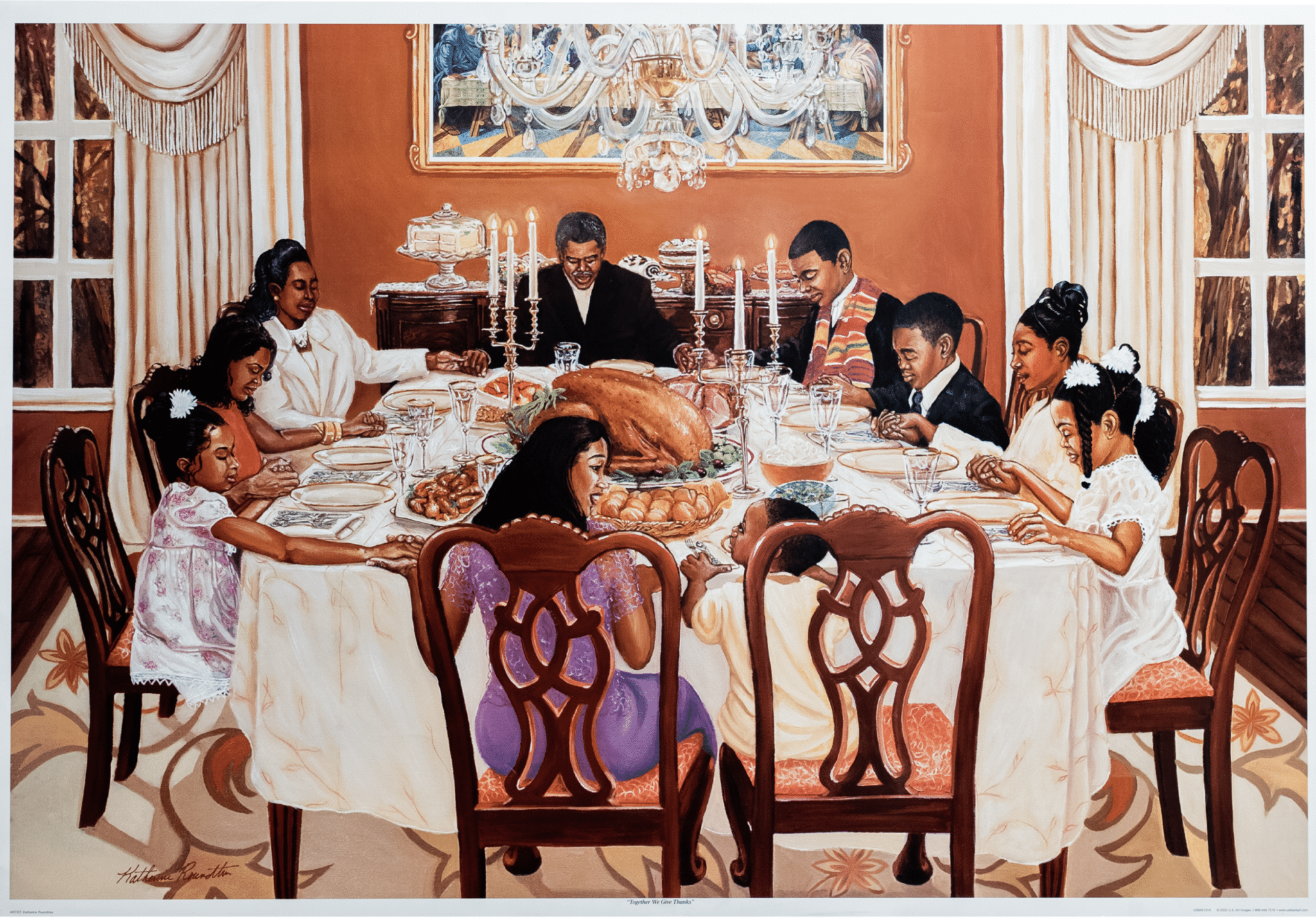 Together We Give Thanks by Roundtree, Art Poster Print for Wall, Home Decor - Image 1