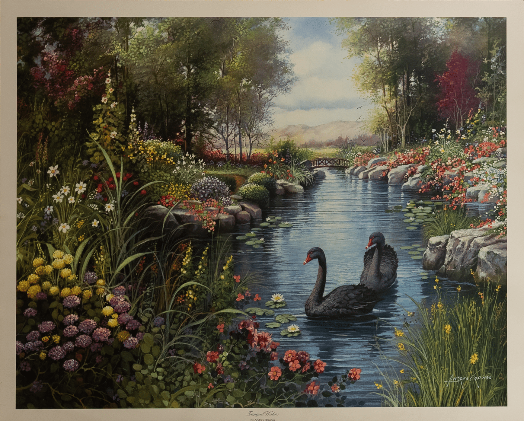 Tranquil Waters by Oprinas, Art Poster Print for Wall, Home Decor