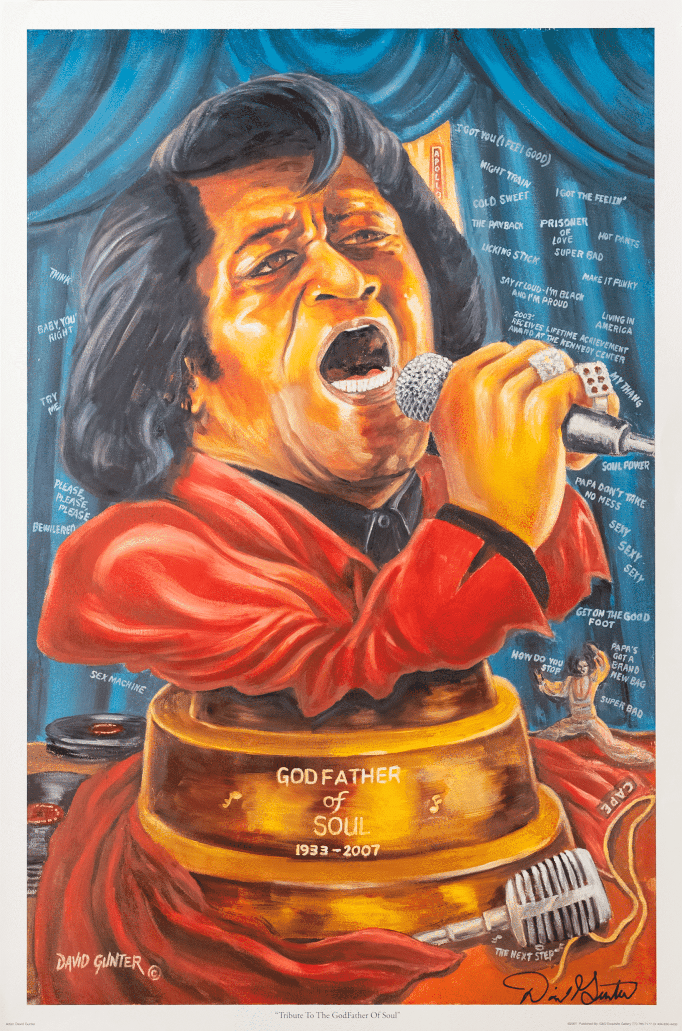 Tribute to the Godfather of Soul art print by David Gunter