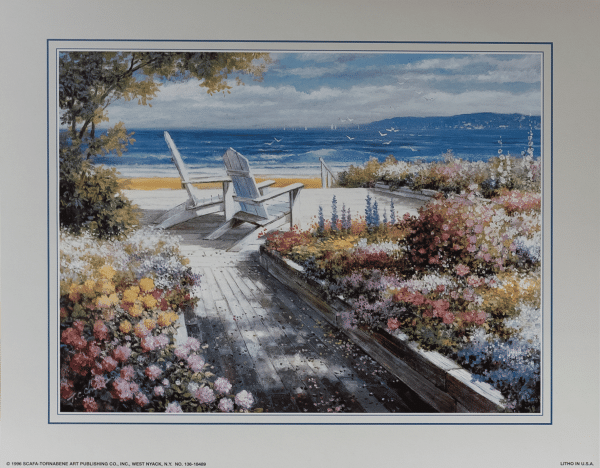 Two Chairs By The Sea, Art Poster Print for Wall, Home Decor