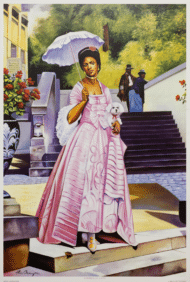 Umbrella Lady by Alix Beaujour, Art Poster Print for Wall, Home Decor