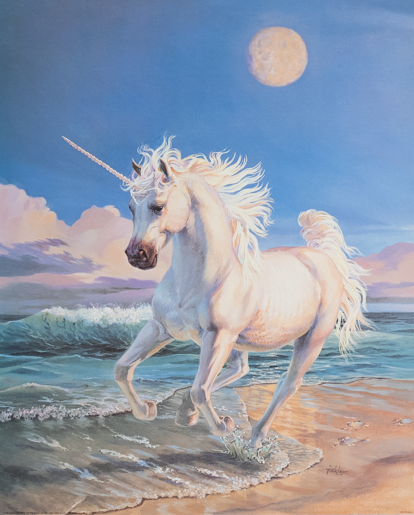 Unicorn Running by Tinkler, Art Poster Print for Wall, Home Decor