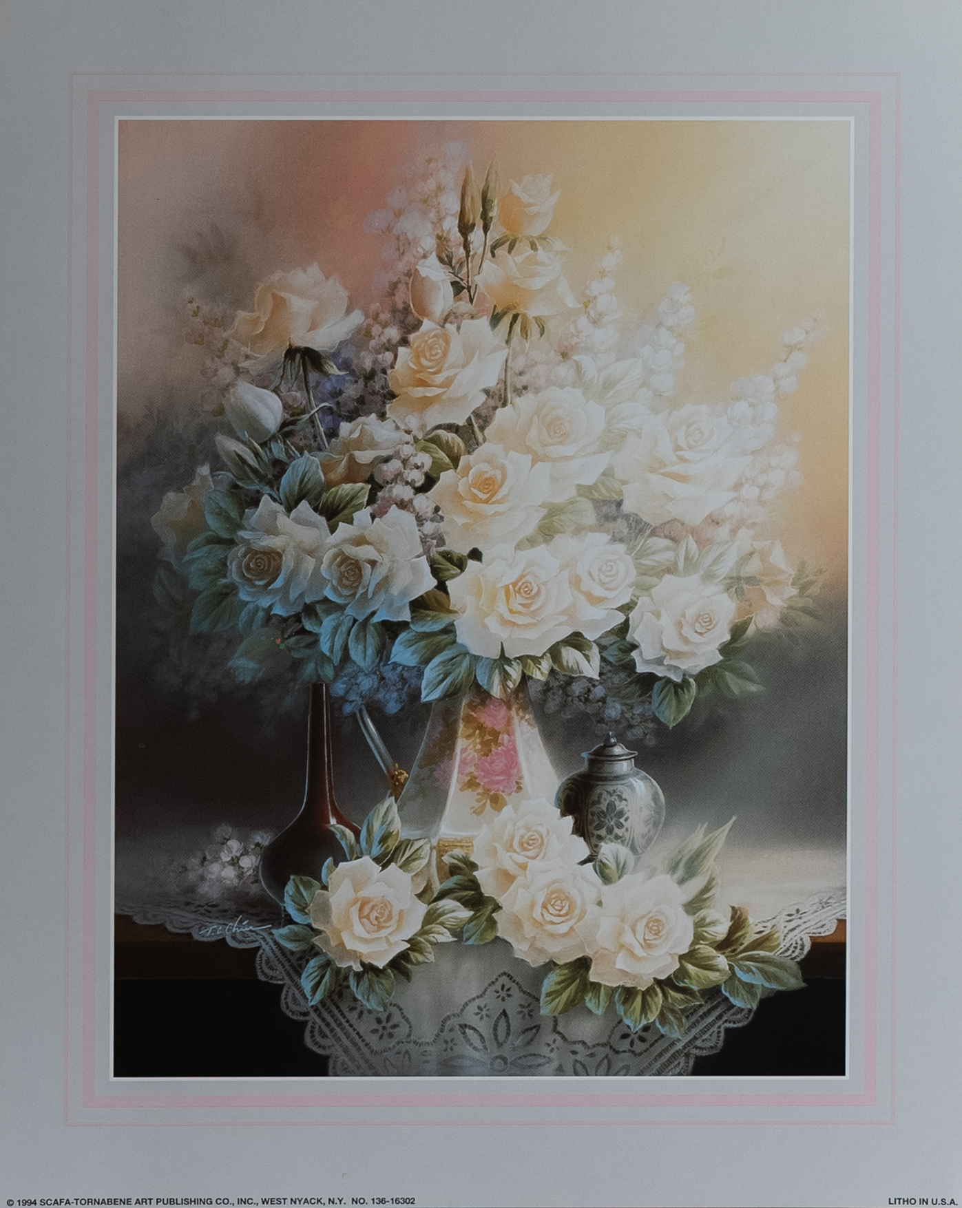 Vases With Flowers II, Art Poster Print for Wall, Home Decor