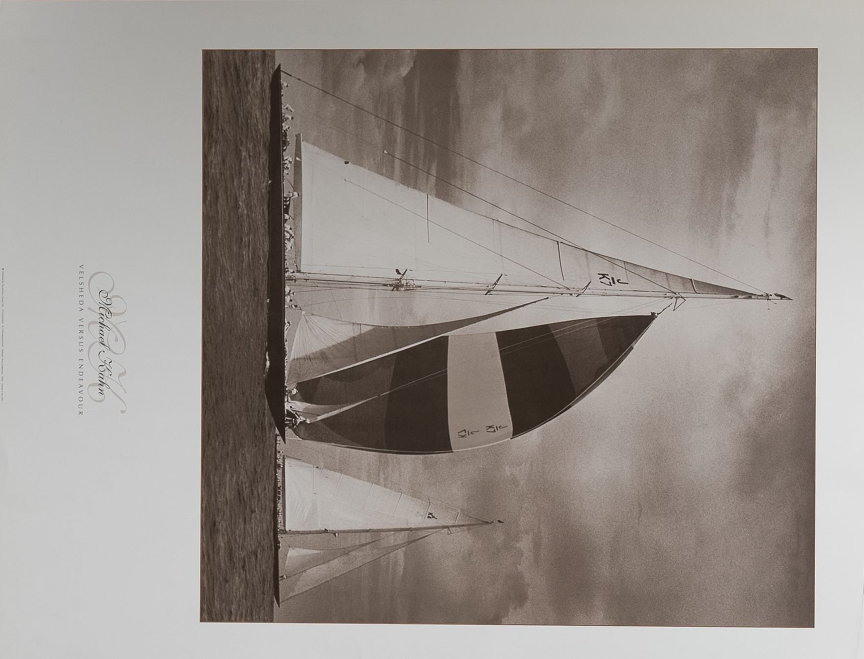 Velsheda Vs. Endeavour by Kahn, Art Poster Print for Wall, Home Decor