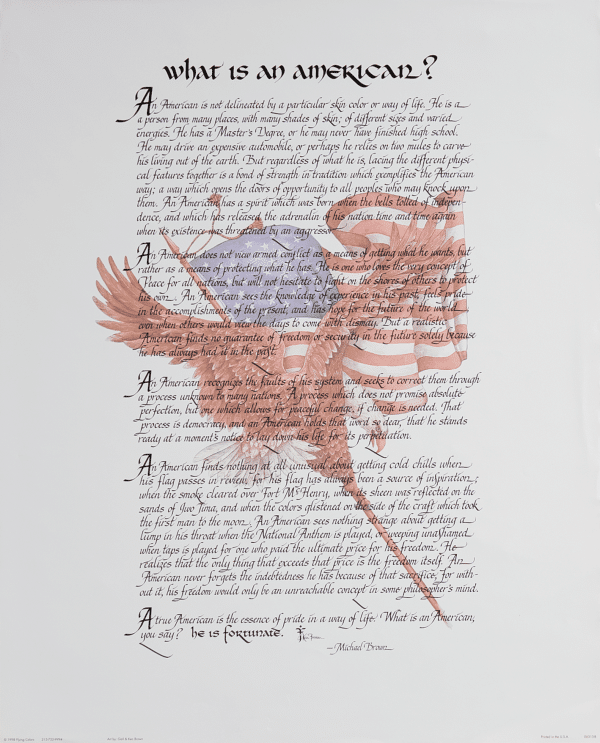 What is an America art print by Brown