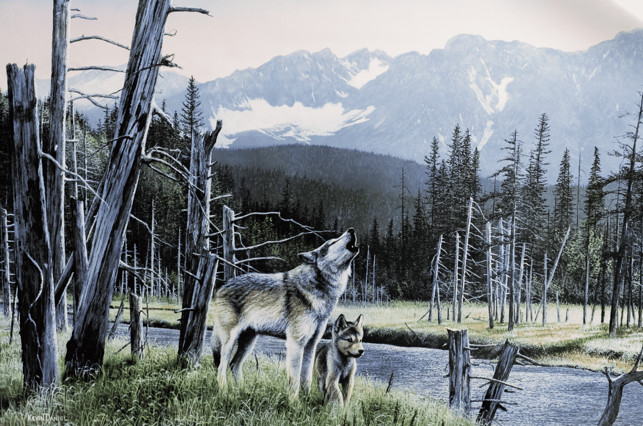 Wolves Howling Art Print by Daniel Wolves Howling art print by Daniel